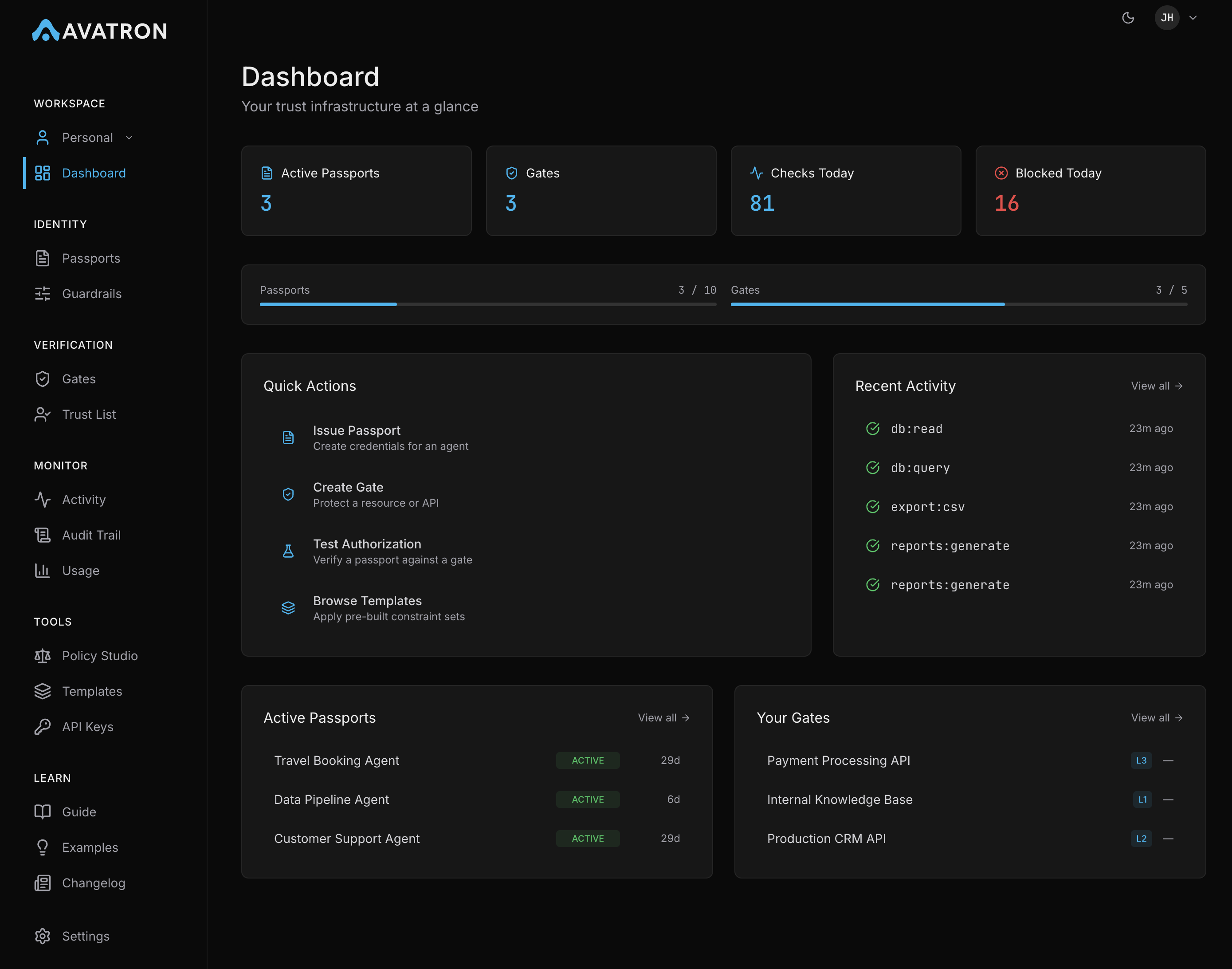 Modus Operator dashboard